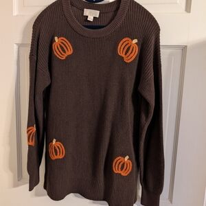Belle by Kim Gravel Brown Pumpkin Shaker Knit Sweater XXS
